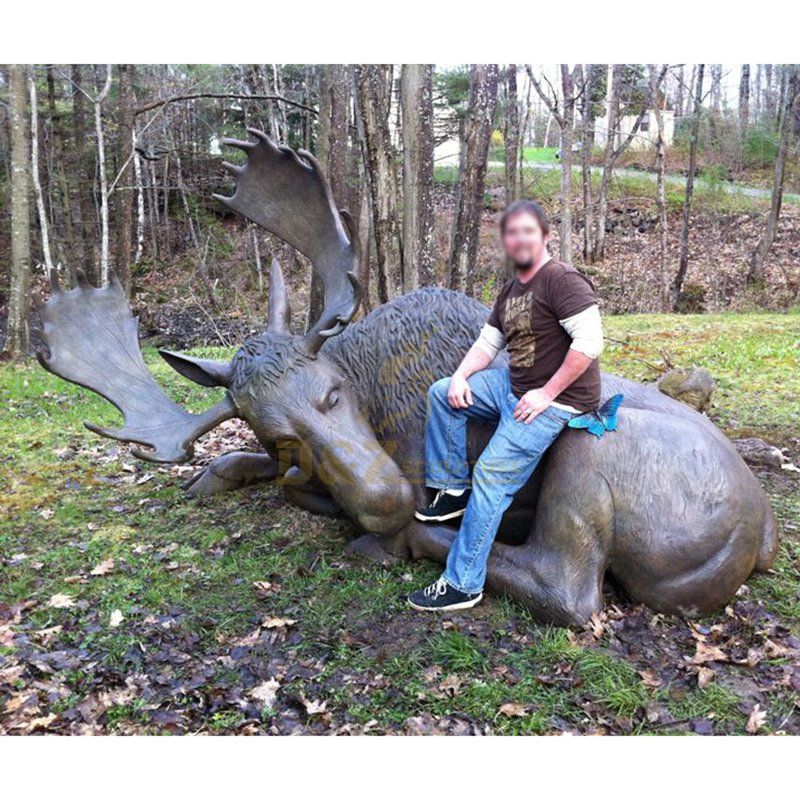 Large outdoor national zoo decor wildlife bronze elk statue sculpture