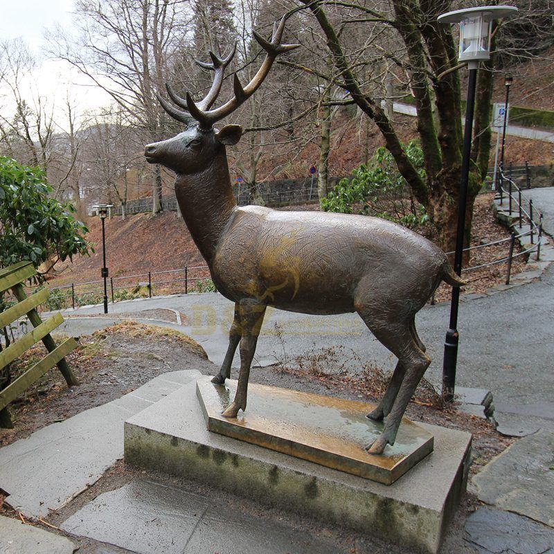 Bronze Deer Statue Large Metal Elk Garden Sculpture