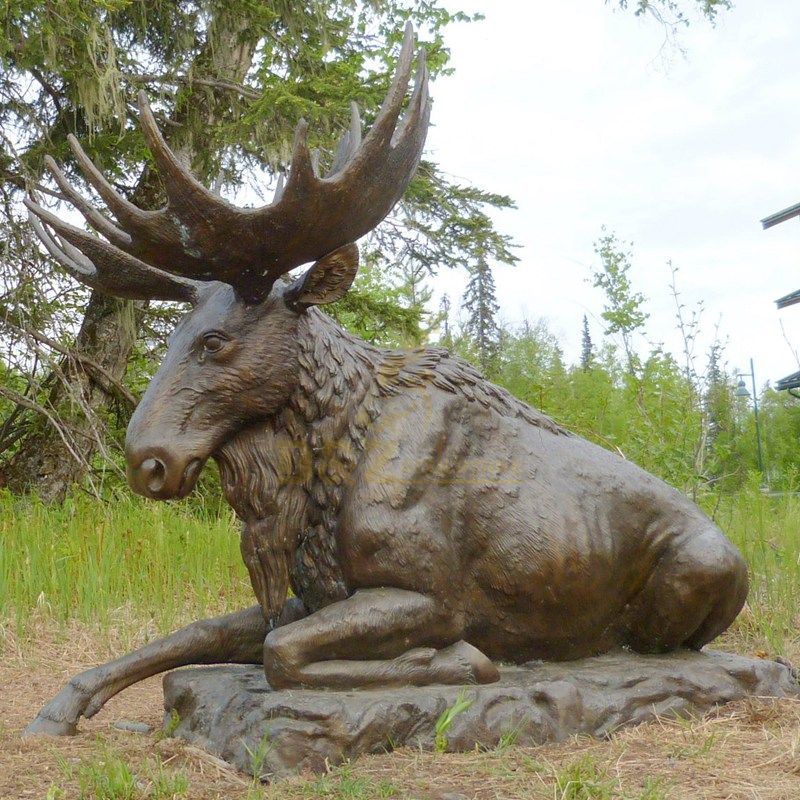 New design metal animal bronze moose sculpture