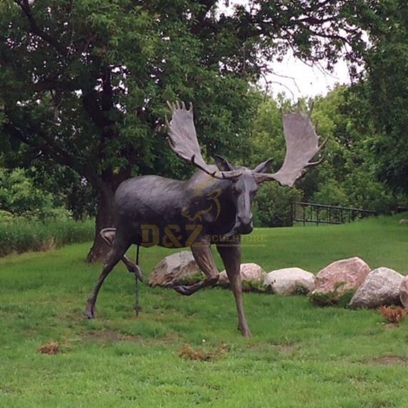 Garden decoration life size bronze elk sculpture for sale