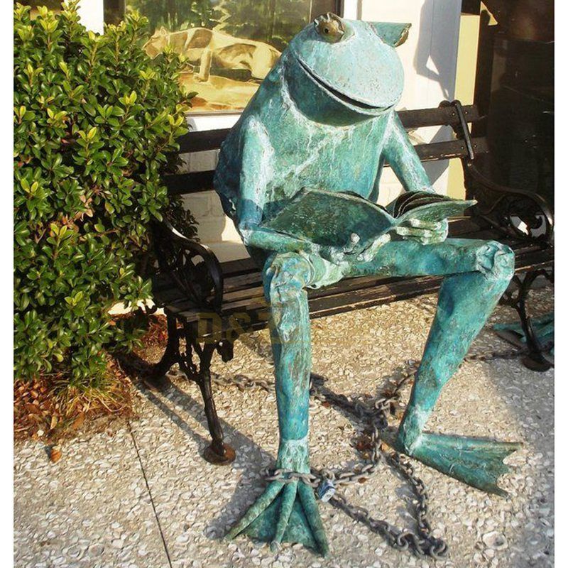 Cute Bronze Frog Prince Sculpture