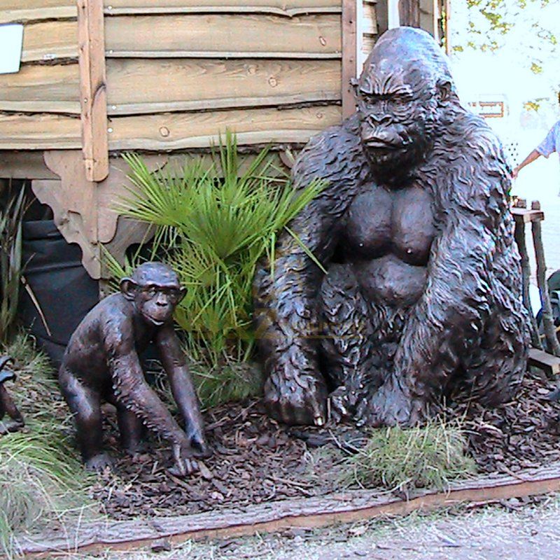 Garden decoration bronze large life size gorilla statue
