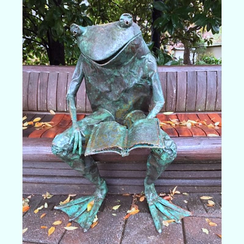 Casting Finish Garden Decor Statues Bronze Frog Sculpture