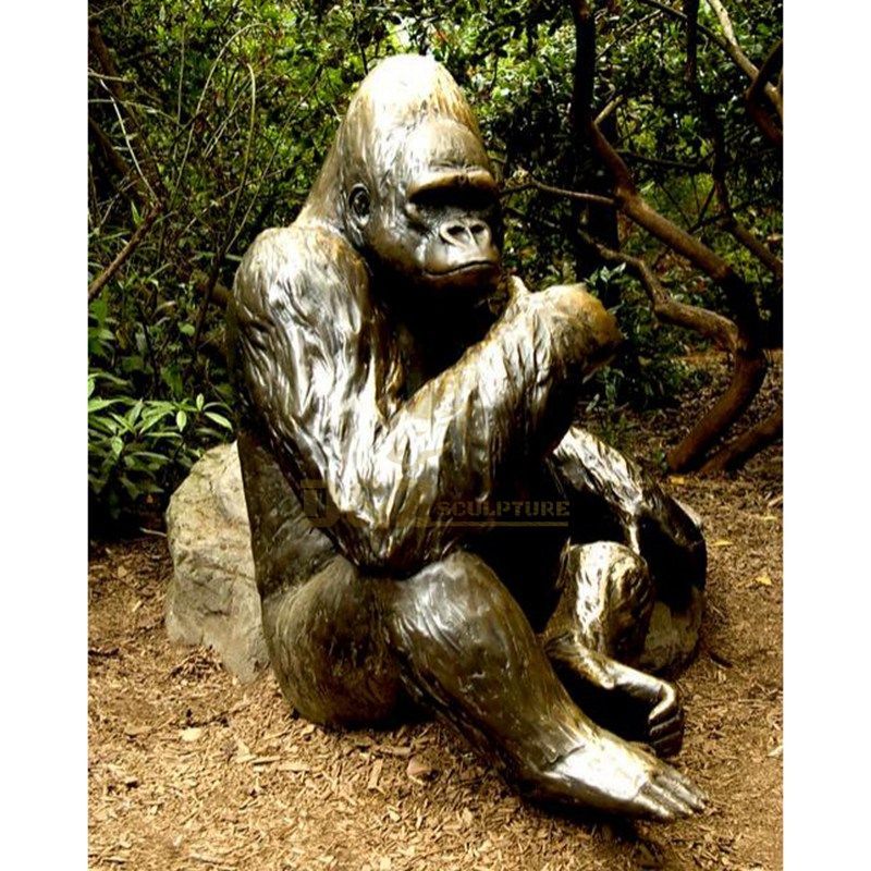 Metal craft bronze Gorilla sculpture