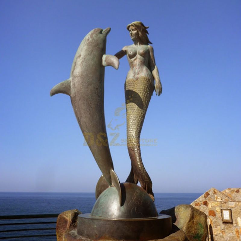 Large Modern Hot Casting Bronze Outdoor Dolphin Sculpture