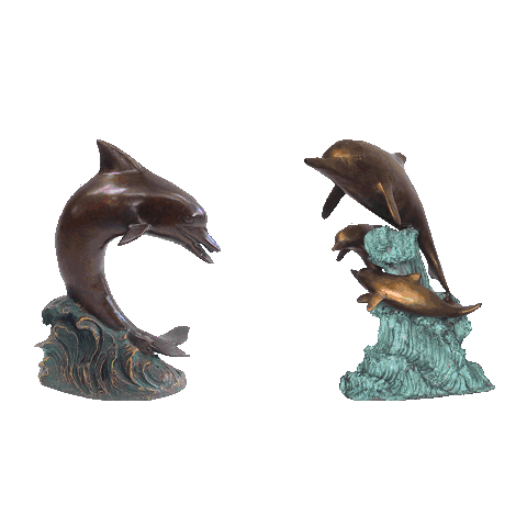 life-size Garden Decoration bronze Dolphin Statue