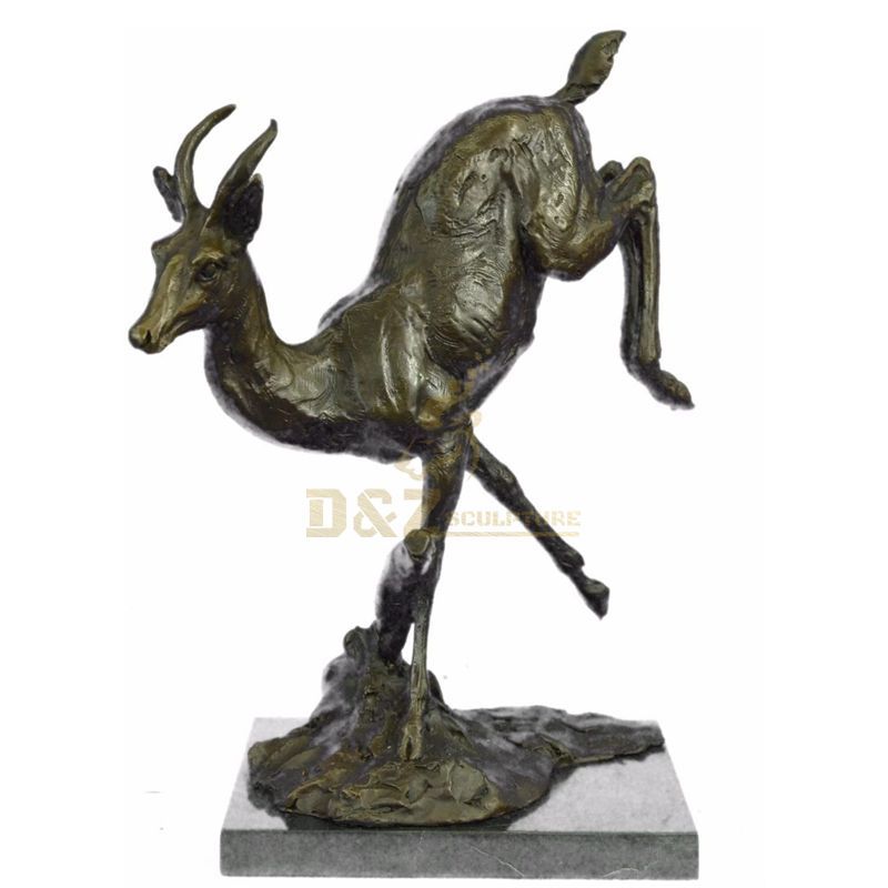 Life size outdoor bronze antelope sculpture for garden