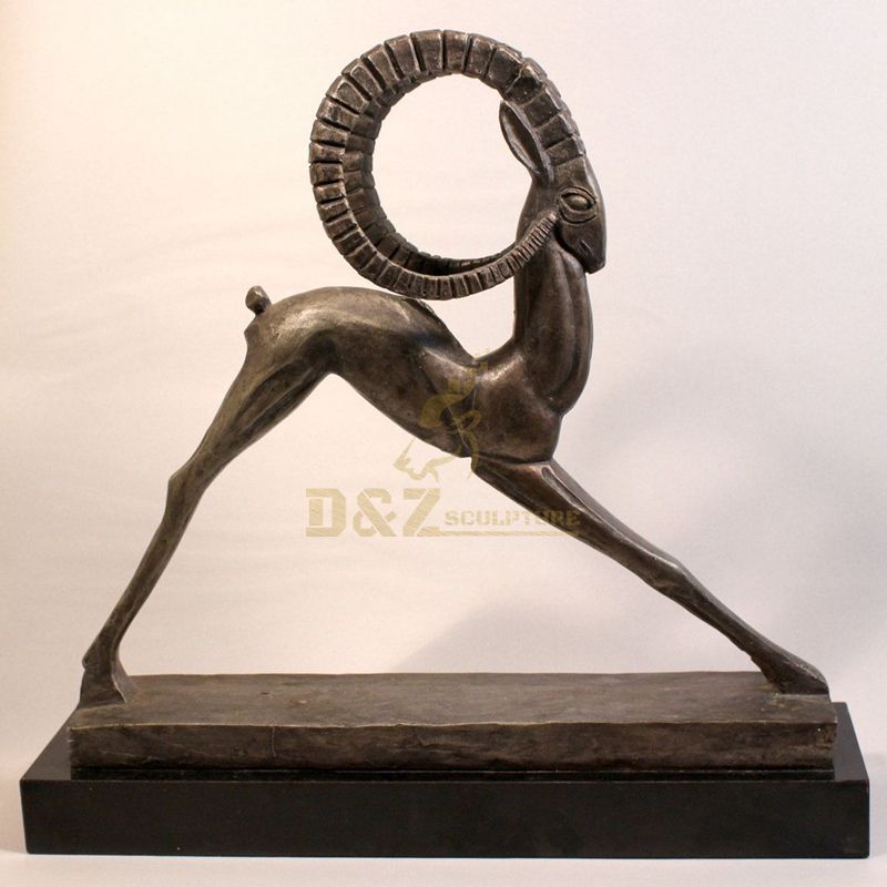Modern animal sculpture metal bronze antelope sculpture