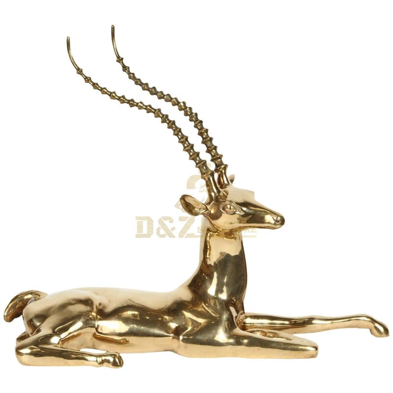 Life size metal bronze antelope sculpture