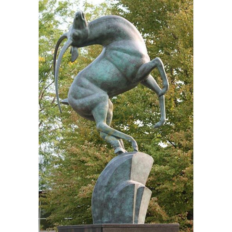 Life size garden metal animal statue bronze antelope sculpture