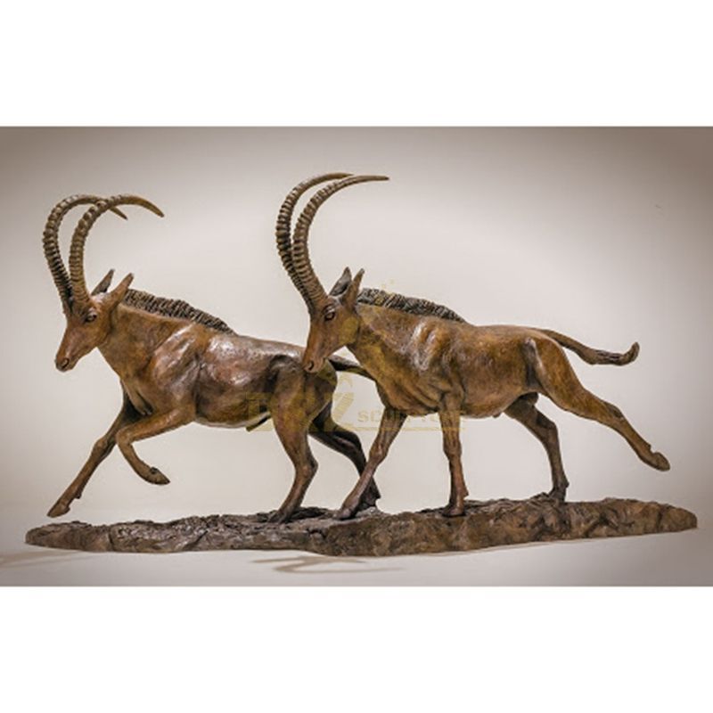 Small model animal decorated bronze antelope statue