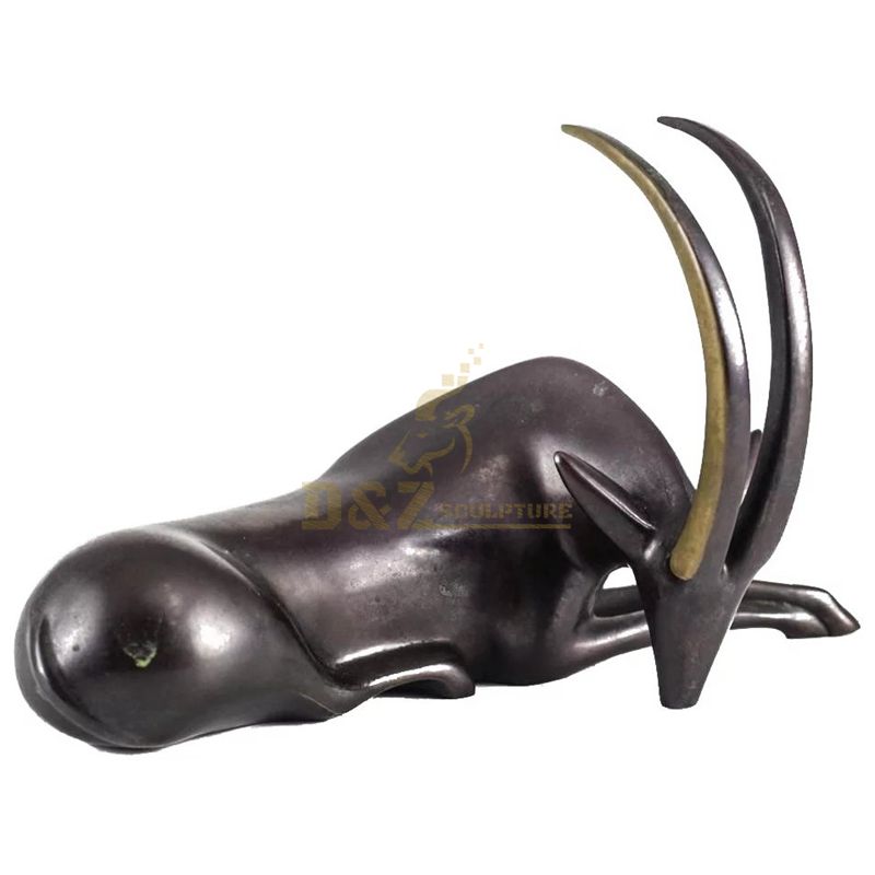 Outdoor Bronze Realistic Antelope Group Metal Sculpture