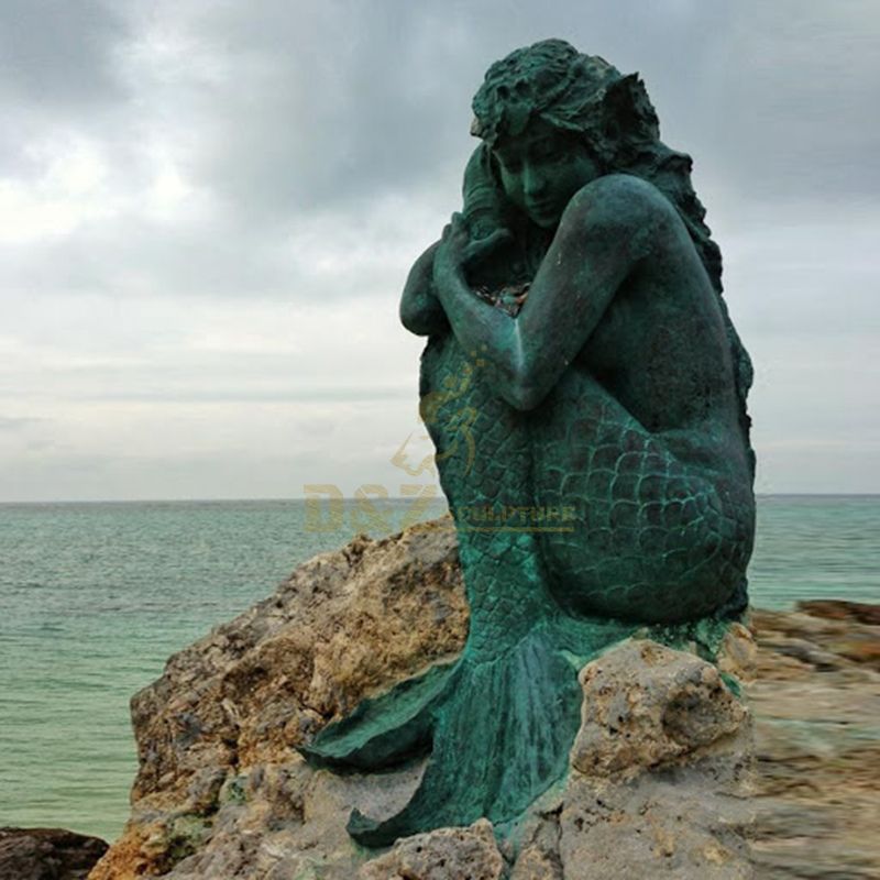 Modern Outdoor Mermaid Bronze Sculpture