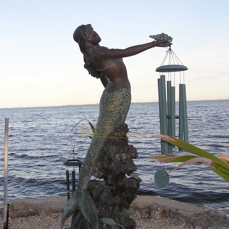 Famous outdoor n bronze mermaid statue seaside sculpture