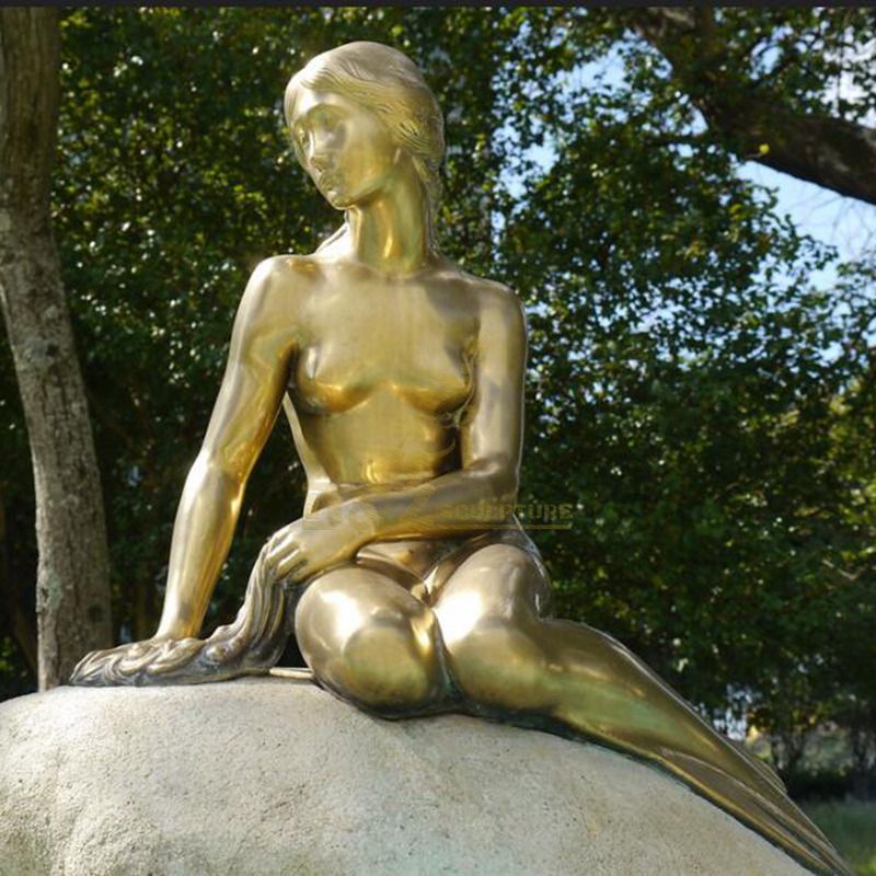 bronze sculpture antique bronze life size mermaid statue for sale