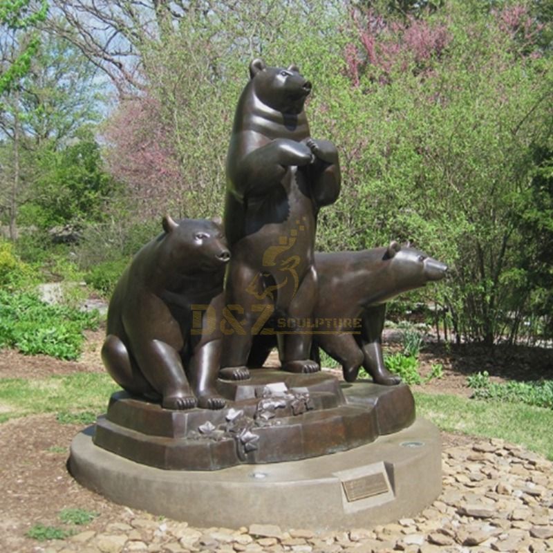 Life size bronze bear garden sculpture animals sculpture