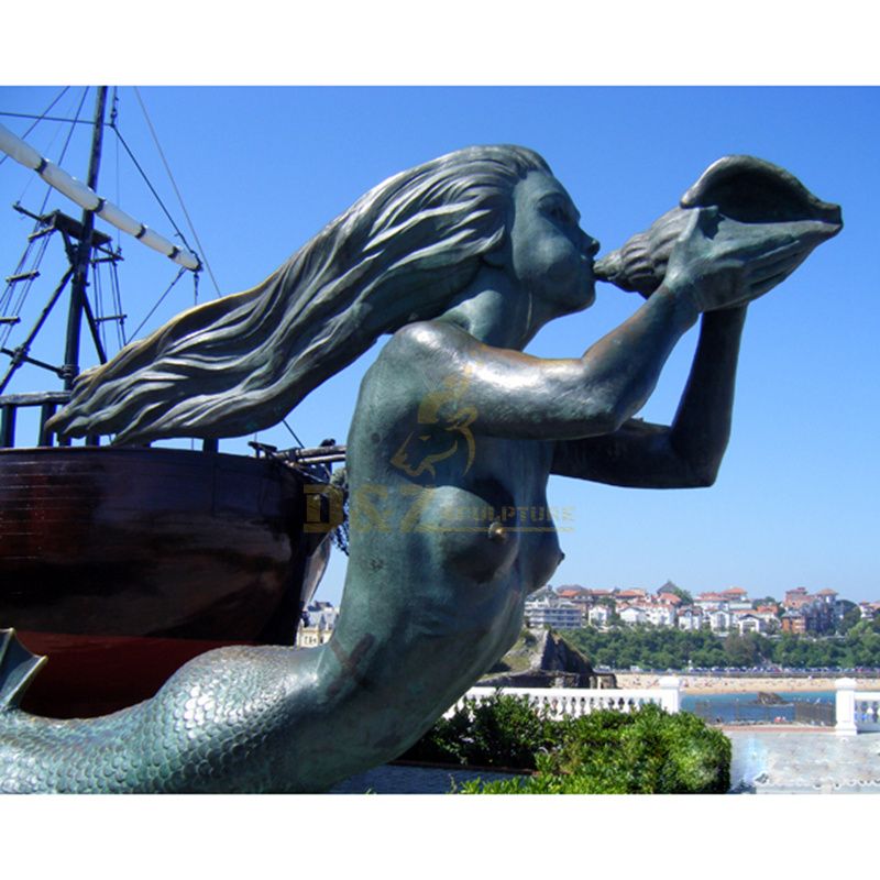 Art Supplies Garden Decoration Metal Craft Large Bronze Mermaid Statue For Sale