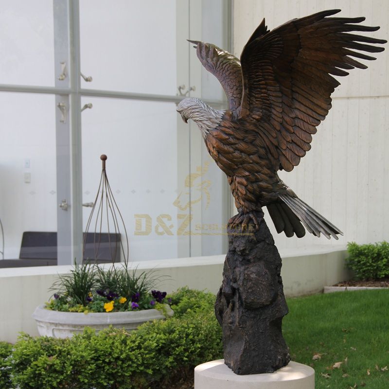 Wholesale Black Bronze Color Metal Decoration Eagle Sculpture