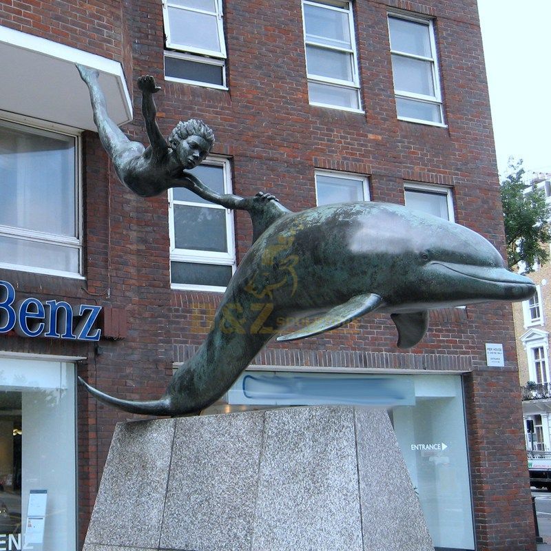 Outdoor Brass Statue Bronze dolphin Sculpture For Park