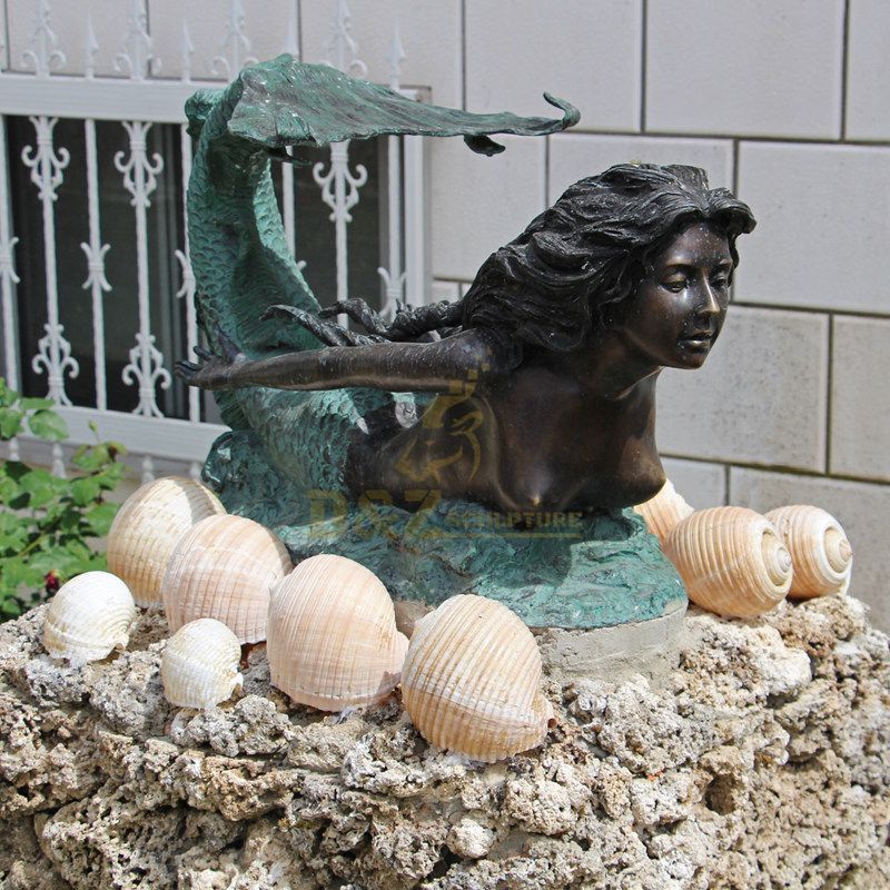 Hot Selling Outdoor Life Size Bronze Mermaid large Statues Sale