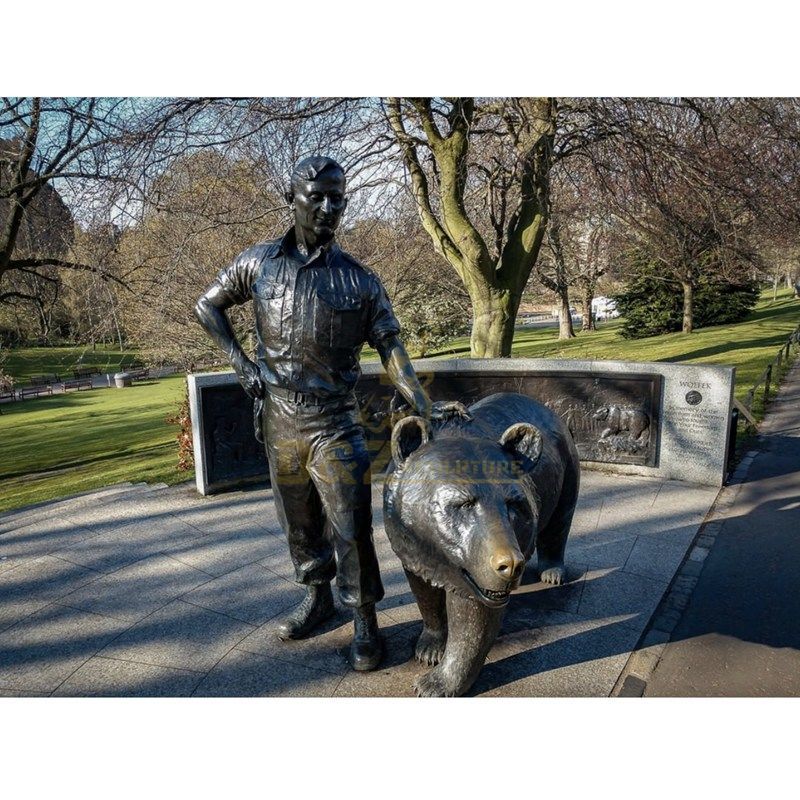 Life Size Outdoor Garden Casting Brass Bears Statues
