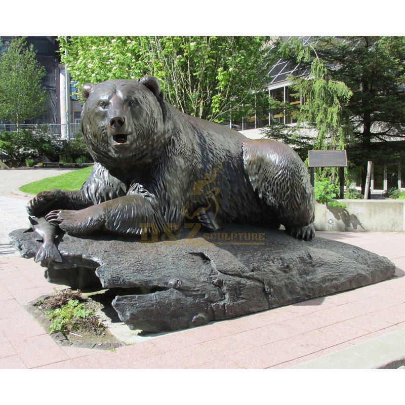 Life Size Brass Outdoor Bear Statues