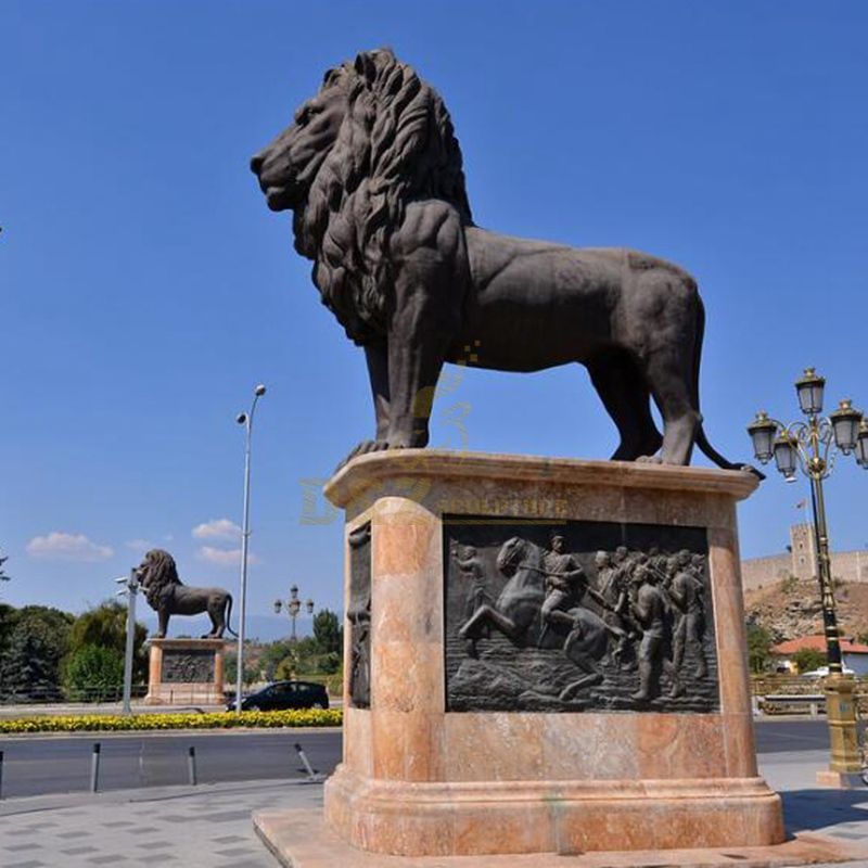 Decorative sculptures animal bronze lion statue