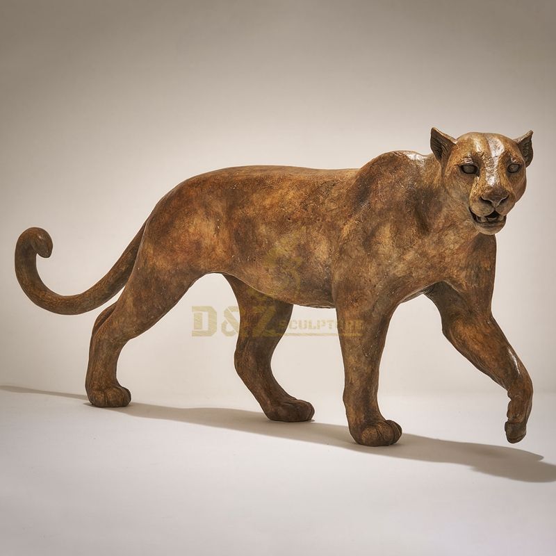 Garden Decoration Metal Crafts animal bronze leopard sculpture