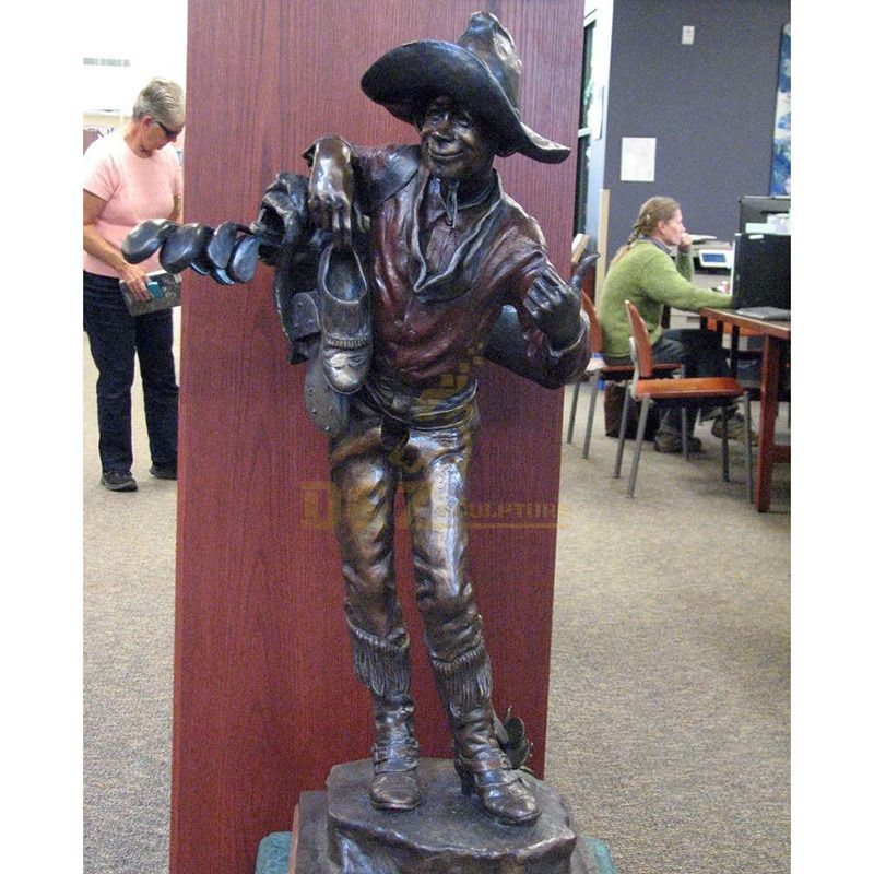 Public Garden Life Size cowboy bronze sculpture