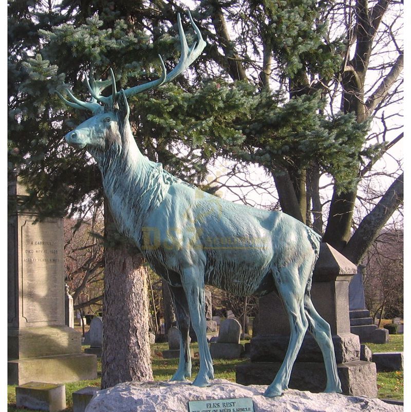 Life Size Antique Garden decoration Bronze Deer Sculpture