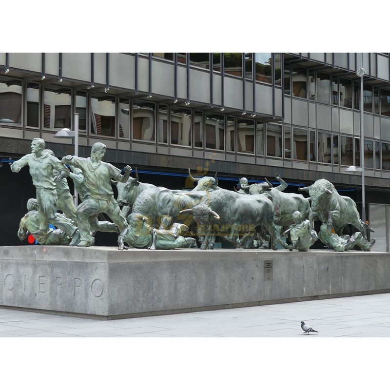Bronze Wall Street Bull Group Statue Sculpture