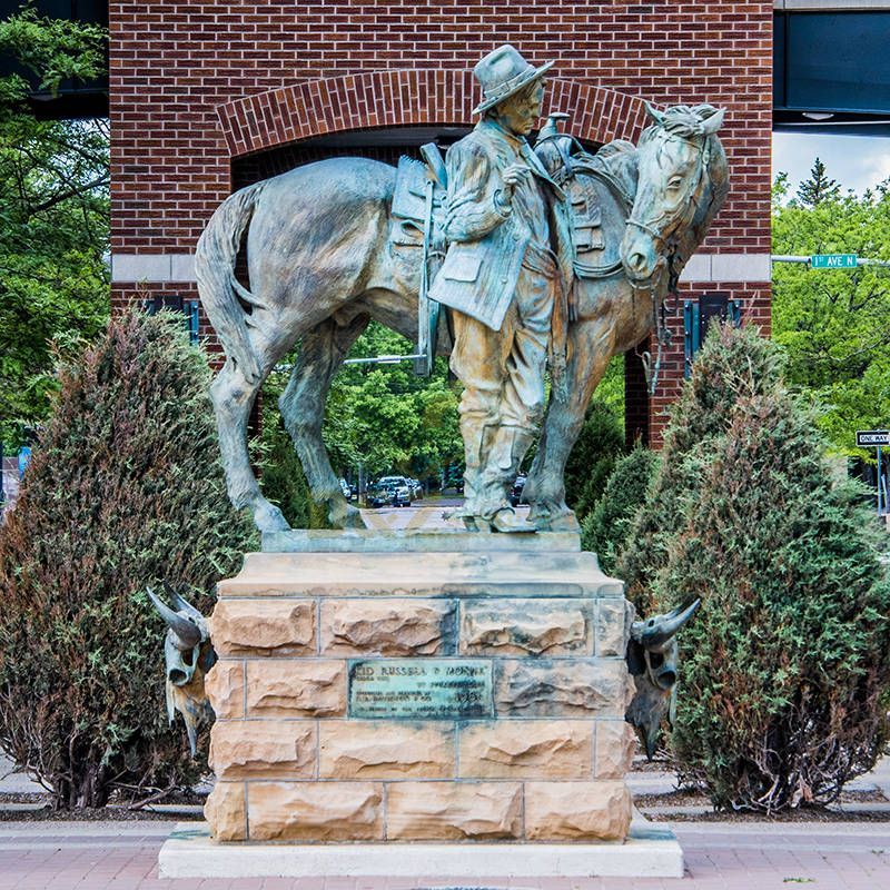 Professional factory life-size bronze cowboy sculpture