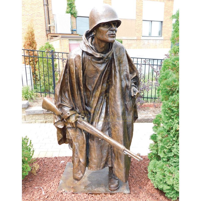 Custom outdoor life size man bronze soldier statues for sale