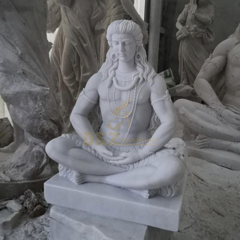 Factory White Marble Indian God Lord Shiva Stone Statue