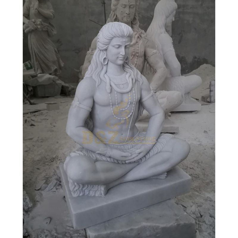 Factory White Marble Indian God Lord Shiva Stone Statue