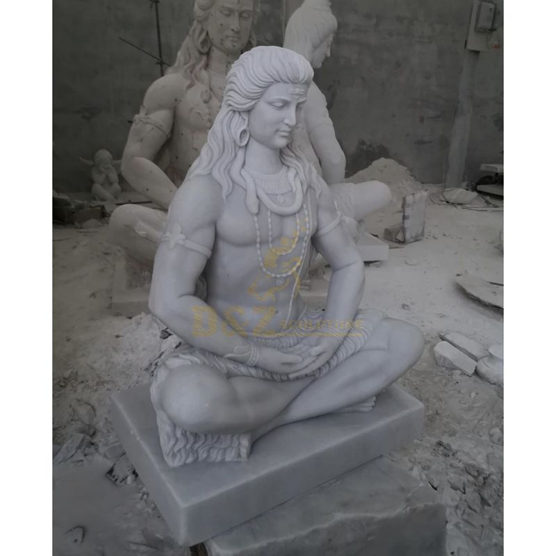 Outdoor Decorative Stone Carvings Marble Statue Of Shiva
