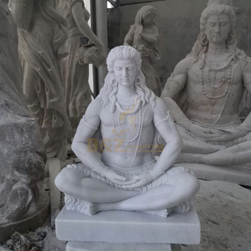 Hindu Indian Idol Stone Carved Marble Shiva Statue