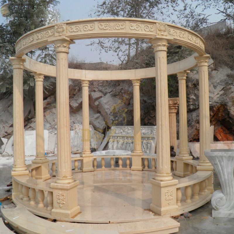 Cheap Price Custom Natural Stone Marble Outdoor Garden Gazebo