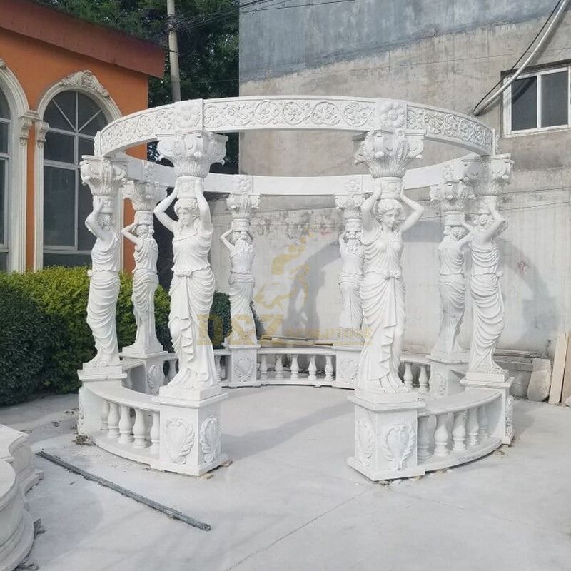 Cheap Price Custom Natural Stone Marble Outdoor Garden Gazebo