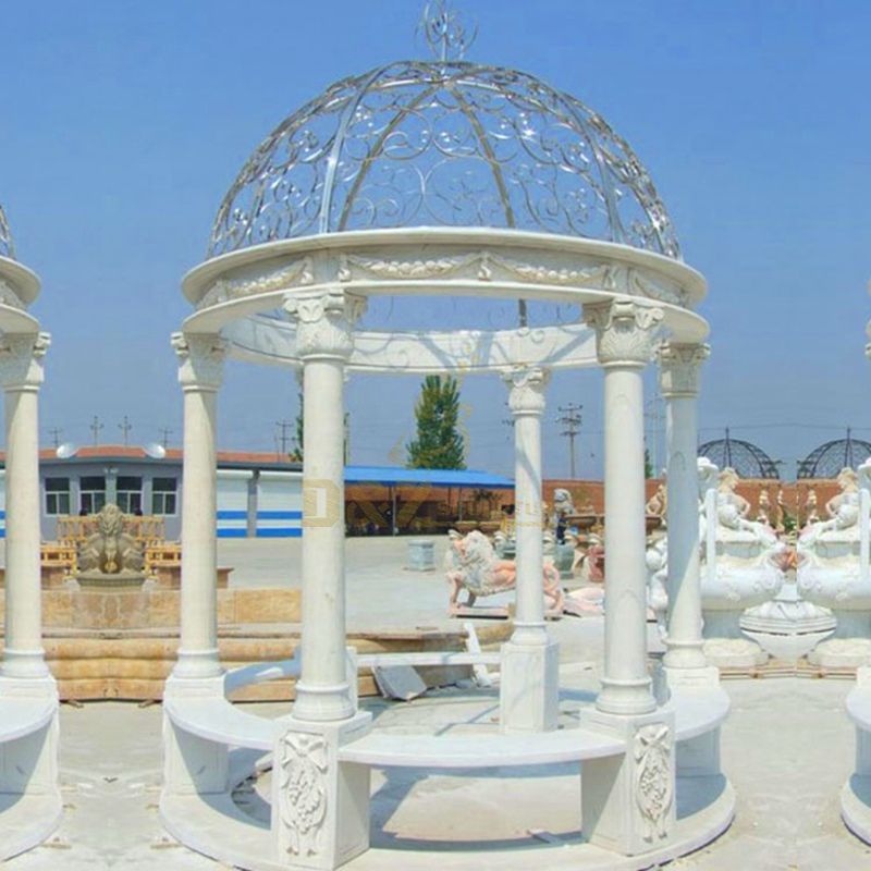 Modern Style Carving Outdoor Stone Pavilion Gazebo For Sale