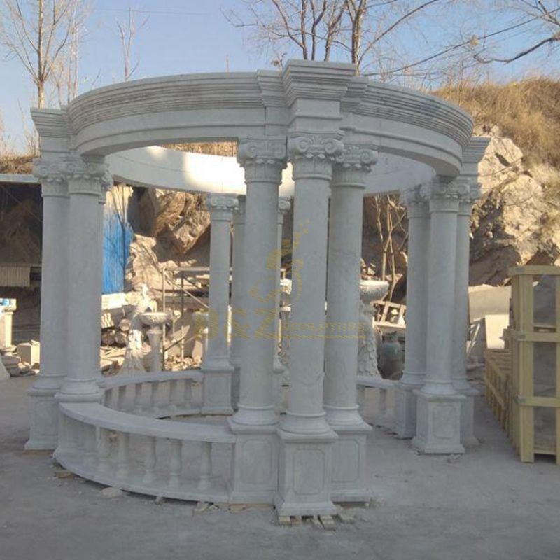 China Manufacturer Marble Garden Gazebo Sculpture Natural Stone Outdoor Gazebo