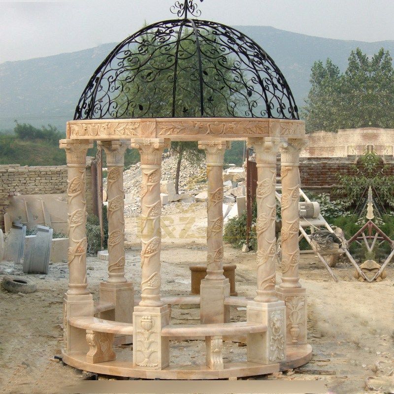New Style Chinese Garden Marble Stone Gazebo For Sale