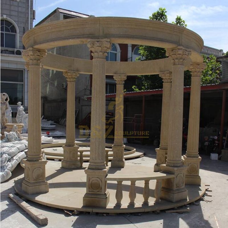 New Style Chinese Garden Marble Stone Gazebo For Sale