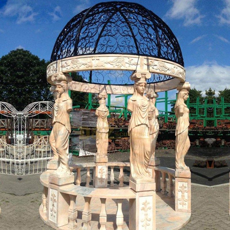 New Style Chinese Garden Marble Stone Gazebo For Sale
