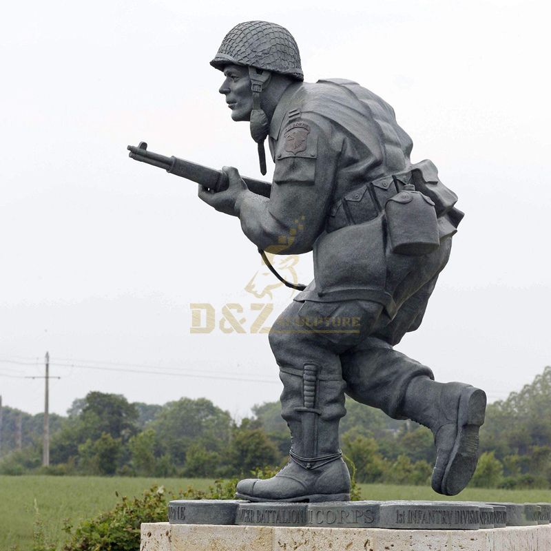 Outdoor square decoration Antique Bronze soldier statues brass sculpture