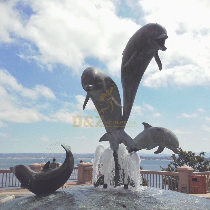 Garden Decorative Bronze Dolphin Fountain Sculptures for Sale