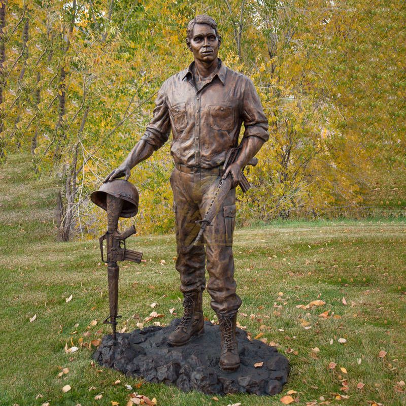 Custom outdoor life size man bronze soldier statues for sale