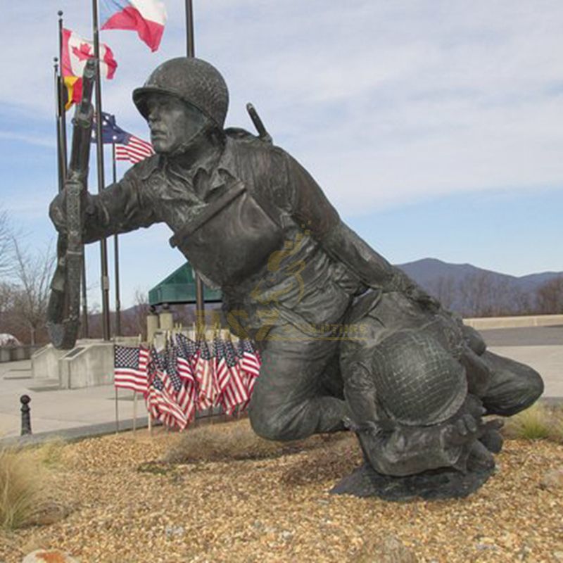 Life size bronze soldier statue for public