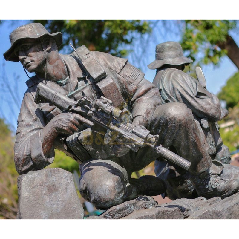 Custom Military Sculpture Life Size Bronze Marine Soldier Memorial Statue