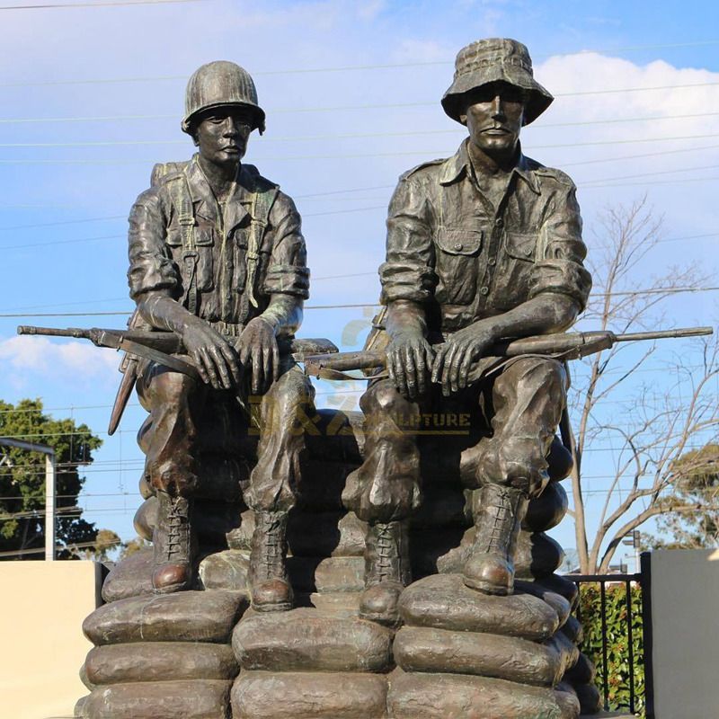 Outdoor garden decoration life size brass sculpture bronze soldier statue